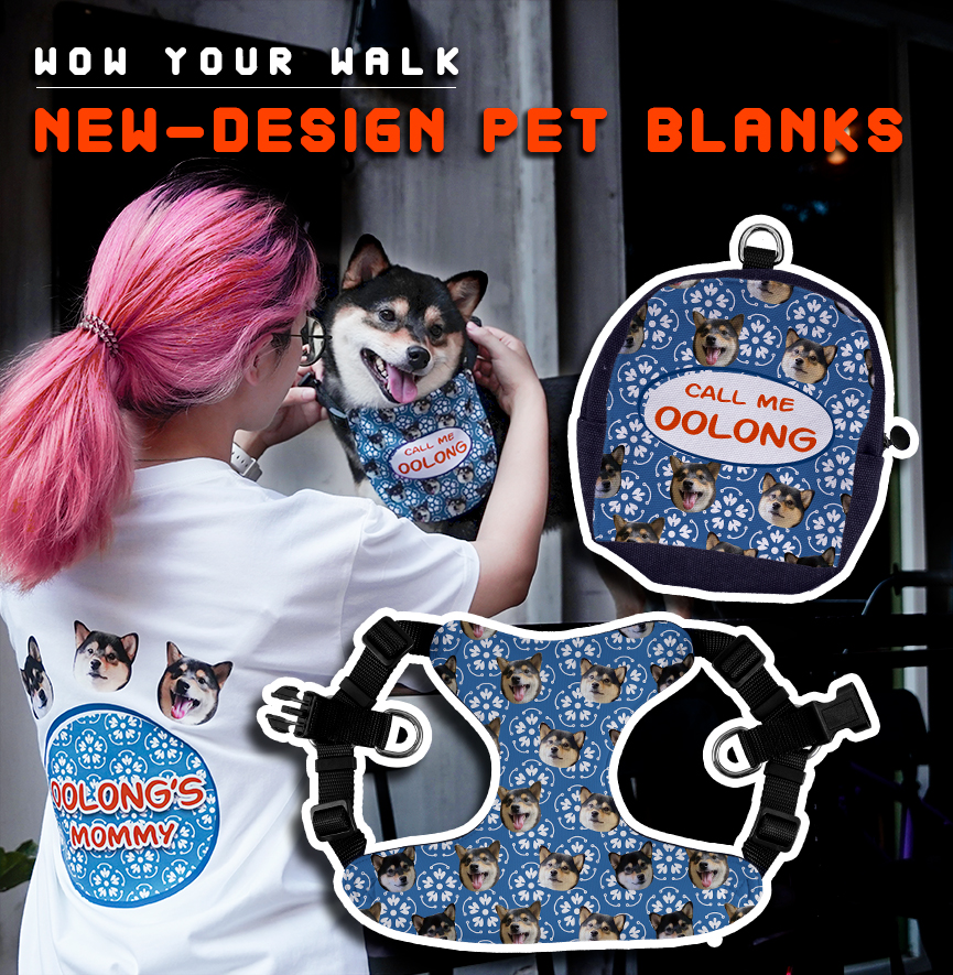 SUBLIMATION PET SCARF, HARNESS & BACKPACK