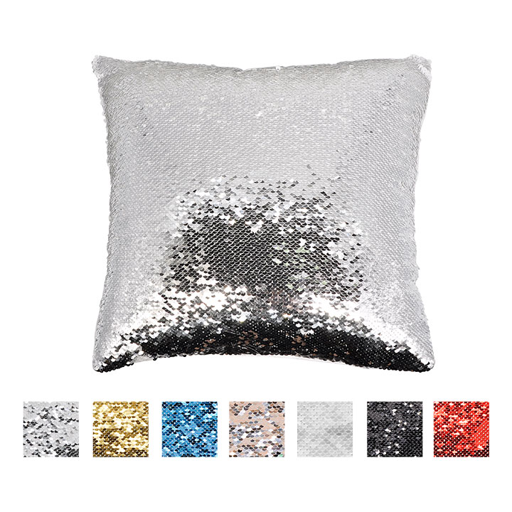 40x40cm Square Shaped Flip Sequin Cushion Cover (Peach Skin/Short Plush)