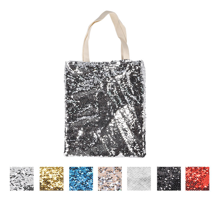 40x34cm Flip Sequin Tote Bag (Linen)