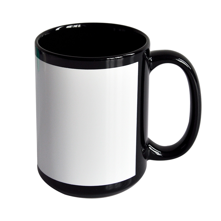 15oz Ceramic Full Color Mug with White Patch (silk-screen)