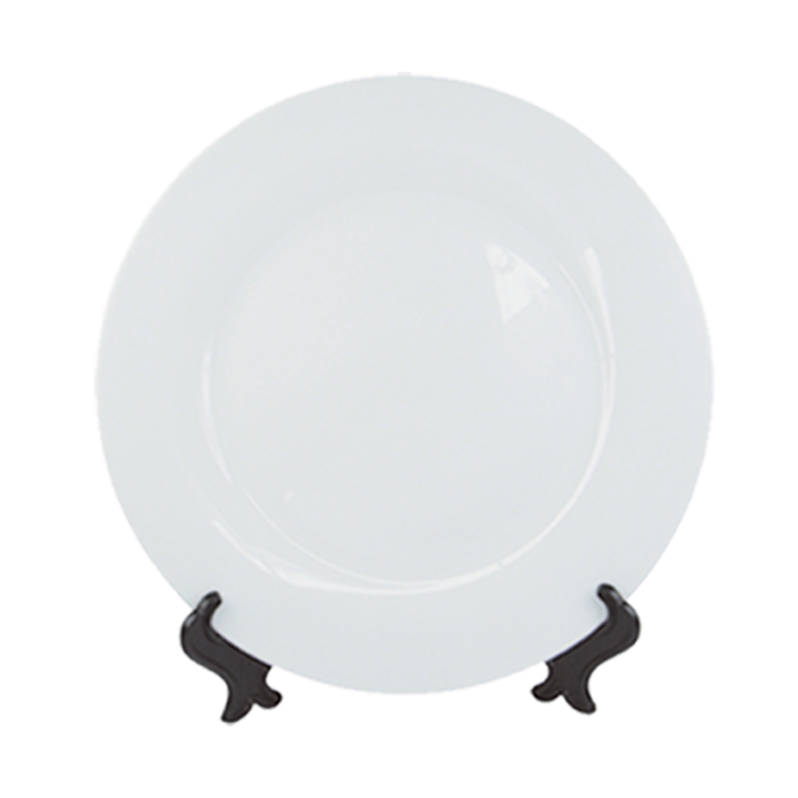 8" Ceramic White Plate