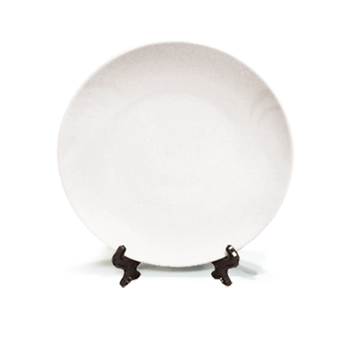 6" Ceramic Smooth Plate, White