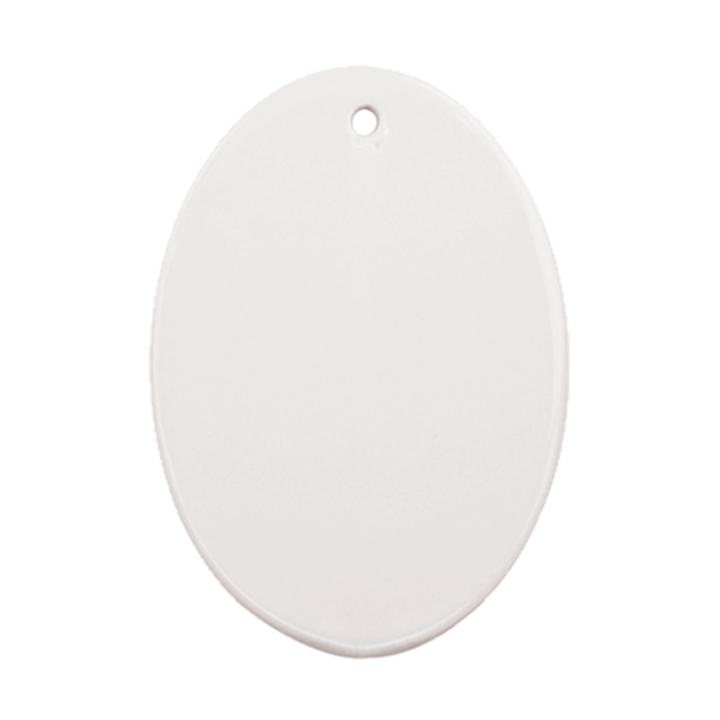 Ceramic Oval Ornament, with golden string, 5.7*8cm