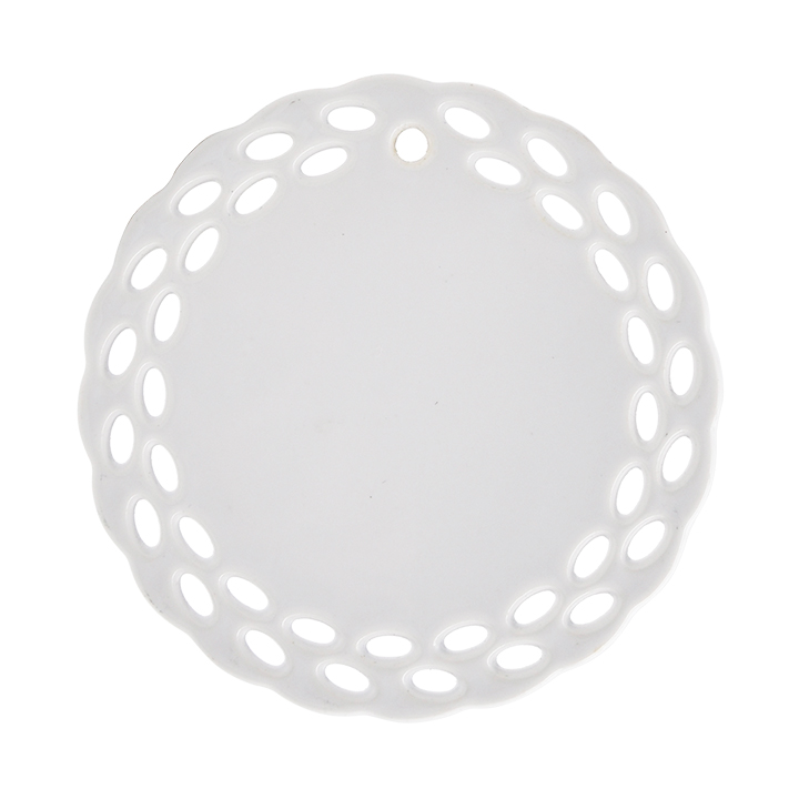 3" Ceramic Round Doily with Holes On Edge