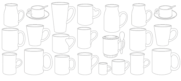 WHITE CERAMIC MUGS