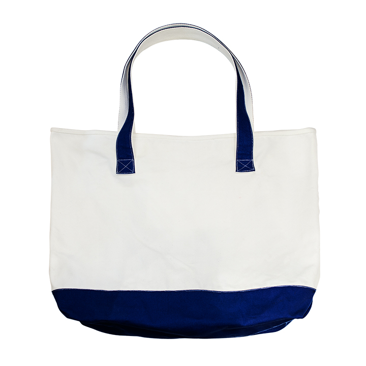 Sublimation Canvas Tote Bag(White & Navy Blue),55x42x14cm