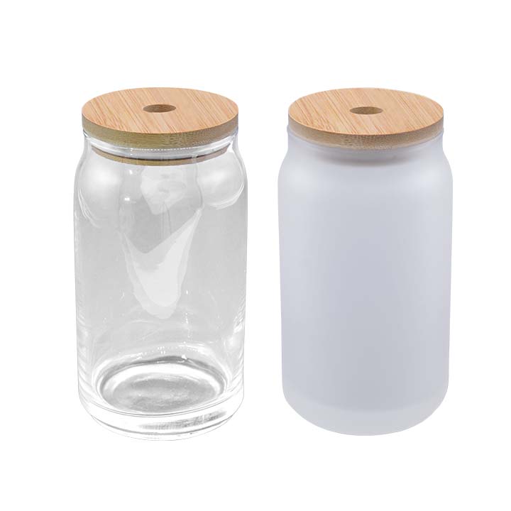 500ml Sublimation Glass Mason Jar with Bamboo Lid