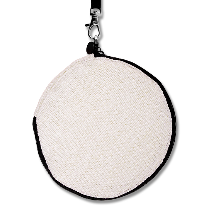 Sublimation Linen Mini Round Purse,Φ14.7CM