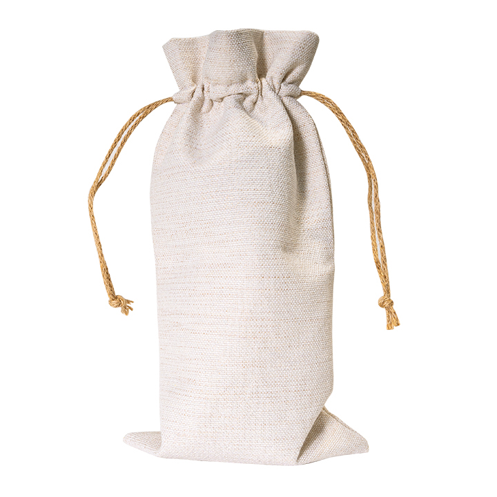 Sublimation Linen Drawstring Wine Bag, 17*34cm