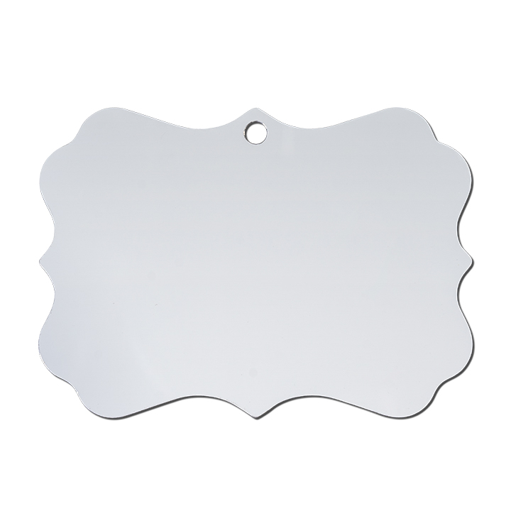 Sublimation Aluminum Ornament,Benelux shape, horizontally positioned hole(10*7.2cm)