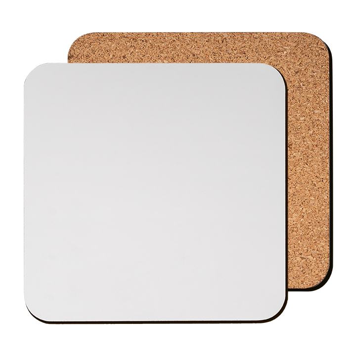 Square MDF Coaster With Cork, 2 Sizes