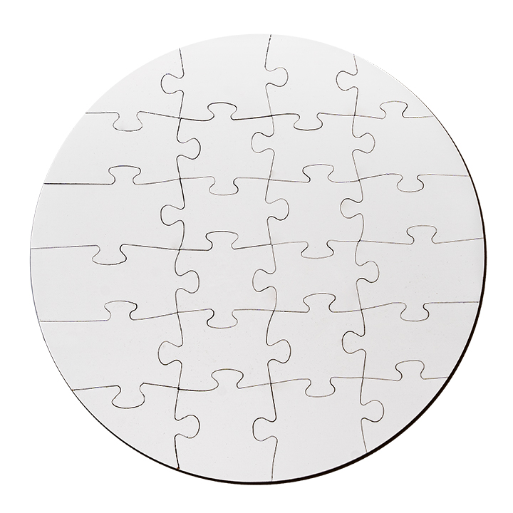 Sublimation MDF Puzzle, Round(23pcs,Dia.17cm), Thickness:0.3cm