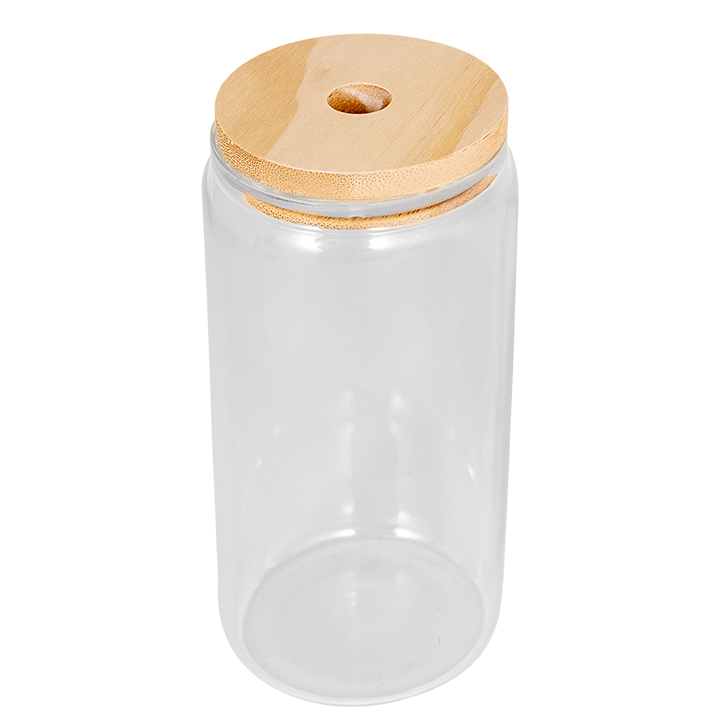 Sublimation 500ml Sublimation Glass Mason Jar(Clear) with Wooden Lid(Sublimatable)