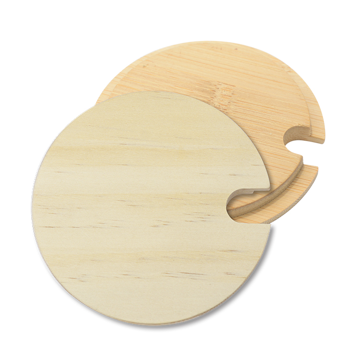 Sublimation Wooden Lid(with spoon hole)  for 11oz Ceramic Mug(Φ8.2cm)