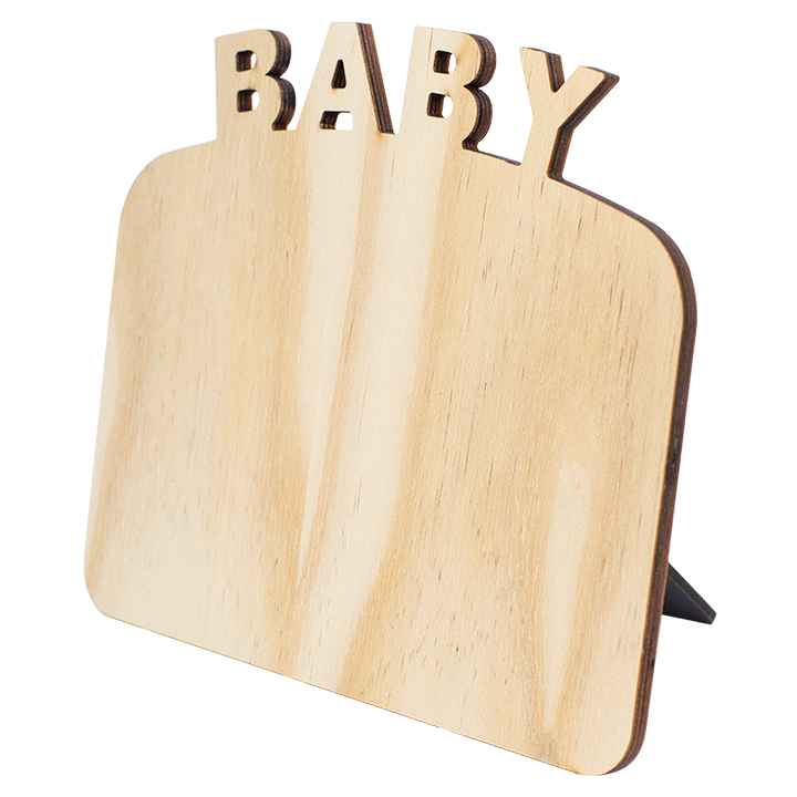 Sublimation PlyWood Table Photo Panel with letter BABY, 7''x6''(17.5x15X0.5cm)