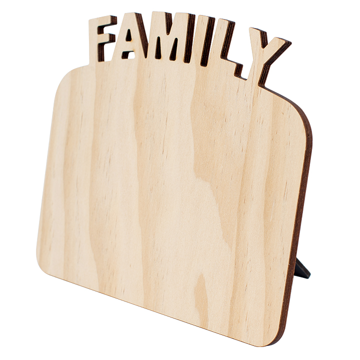 Sublimation PlyWood Table Photo Panel with letter FAMILY, Curved, 7''x6''(17.5x15X0.5cm)