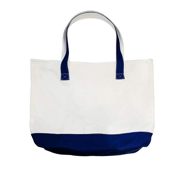 Sublimation Canvas Boat And Tote With Luggage Sleeve, White And Navy Blue