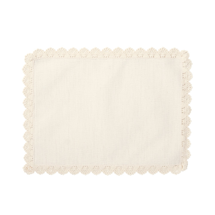 Sublimation Linen Placemat with Lace Trim,Rectangular, 42×32cm